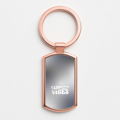 Capricorn Vibes Gradient Zodiac Rose Gold Keyring
