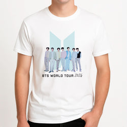 K-Pop Band Tour Pastel Blue Mens T-Shirt