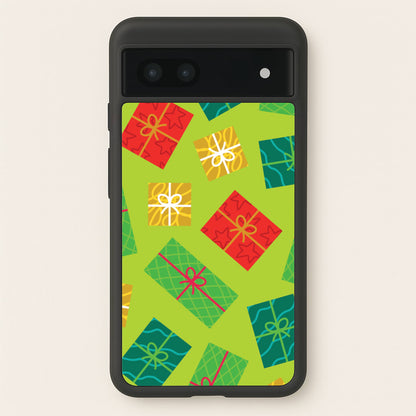 Colourful Abstract Christmas Presents Pattern Google Pixel 6a Case