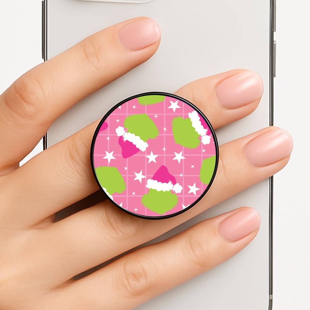 Pink Green Creature Xmas Pattern FunGrip