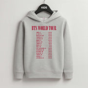 K-Pop Band World Tour List 2026 Kids Hoodie 2