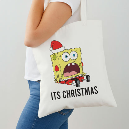 It's Christmas Cartoon Sponge Shoulder Bag