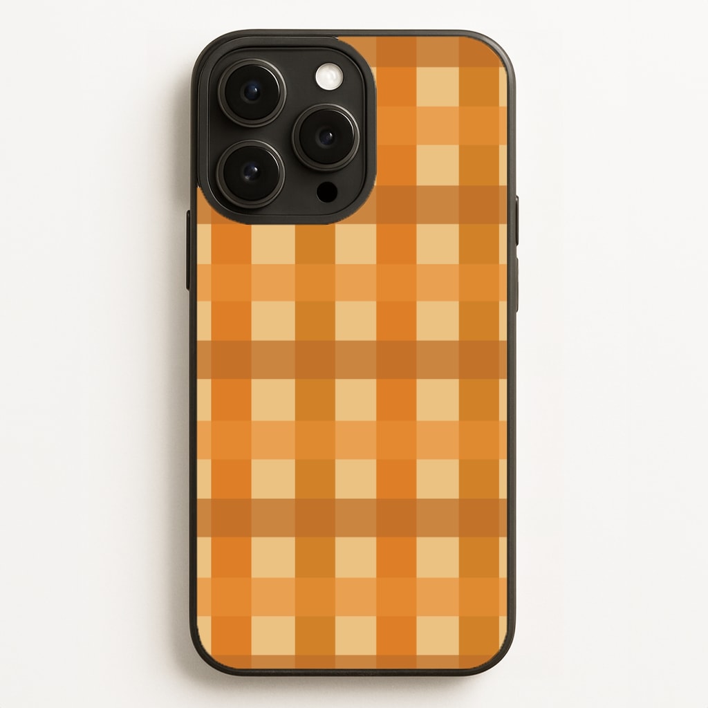 Orange Plaid Pattern- Autumn Phone Case for iPhone, Samsung Galaxy and Google Pixel