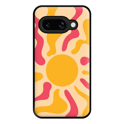 Yellow And Pink Abstract Sun Google Pixel 9a Case