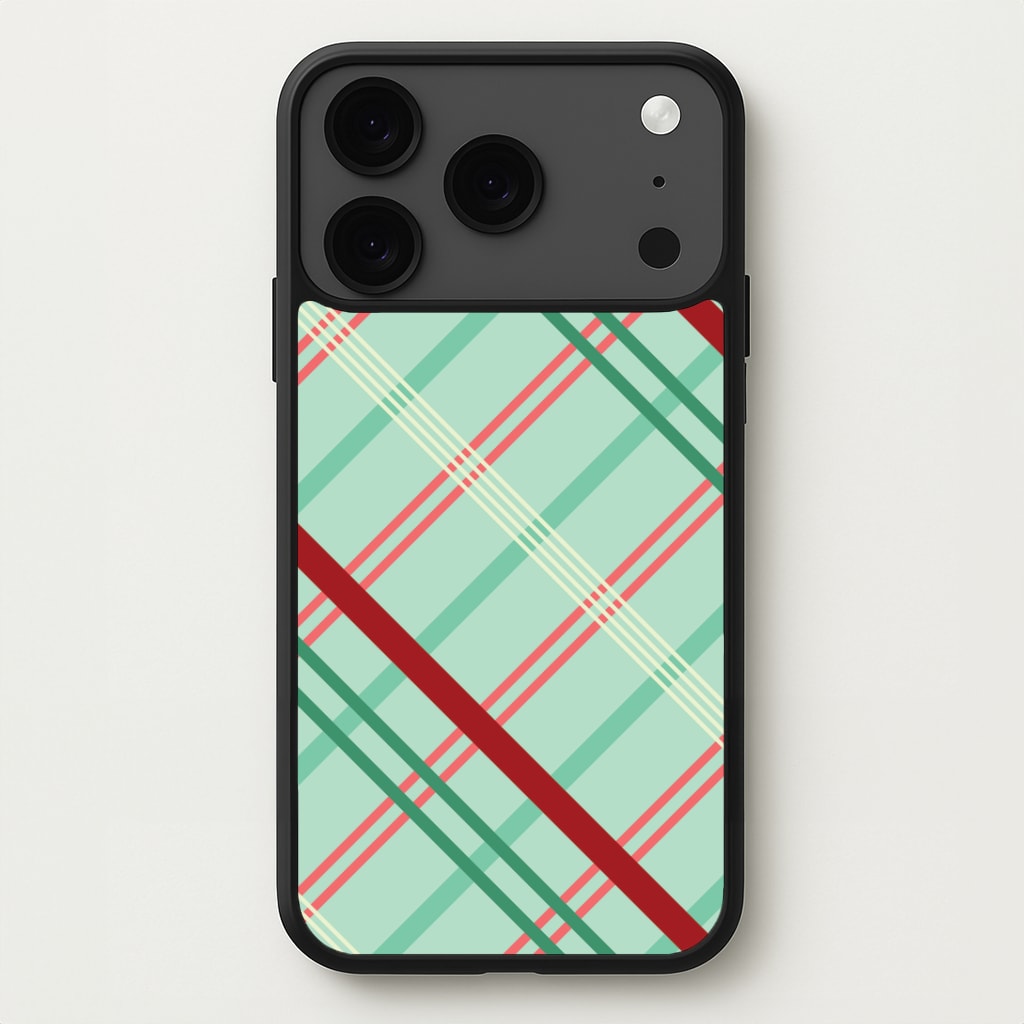 Pastel Tartan Christmas Pattern iPhone 17 Pro Max Case