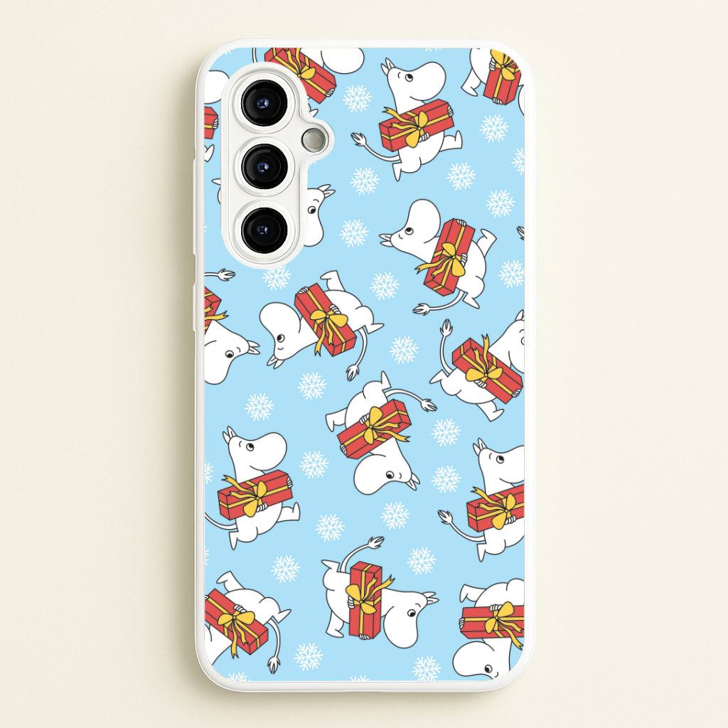 Present And Snowflakes Moom Pattern Galaxy A54 Case