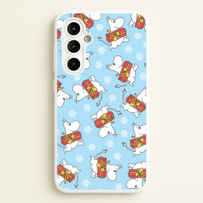 Present And Snowflakes Moom Pattern Galaxy A54 Case