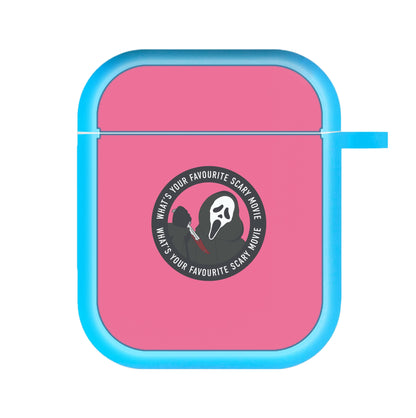What's Your Favourite Scary Movie Badge AirPods Case