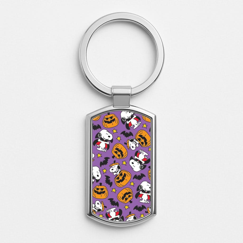 Cartoon Beagle Halloween Pattern Luxury Keyring