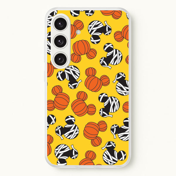 Pumpkin And Mummy Mouse Pattern Galaxy S25 Case