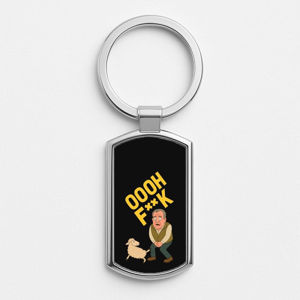 Oooh Fk Silver Metal Keyring