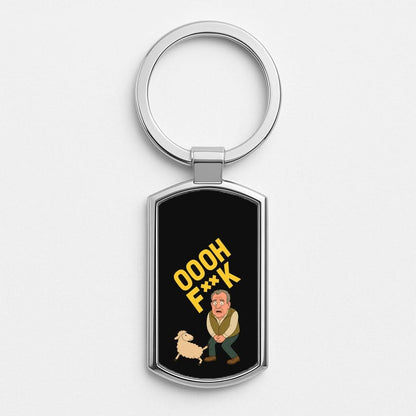 Oooh Fk Silver Metal Keyring