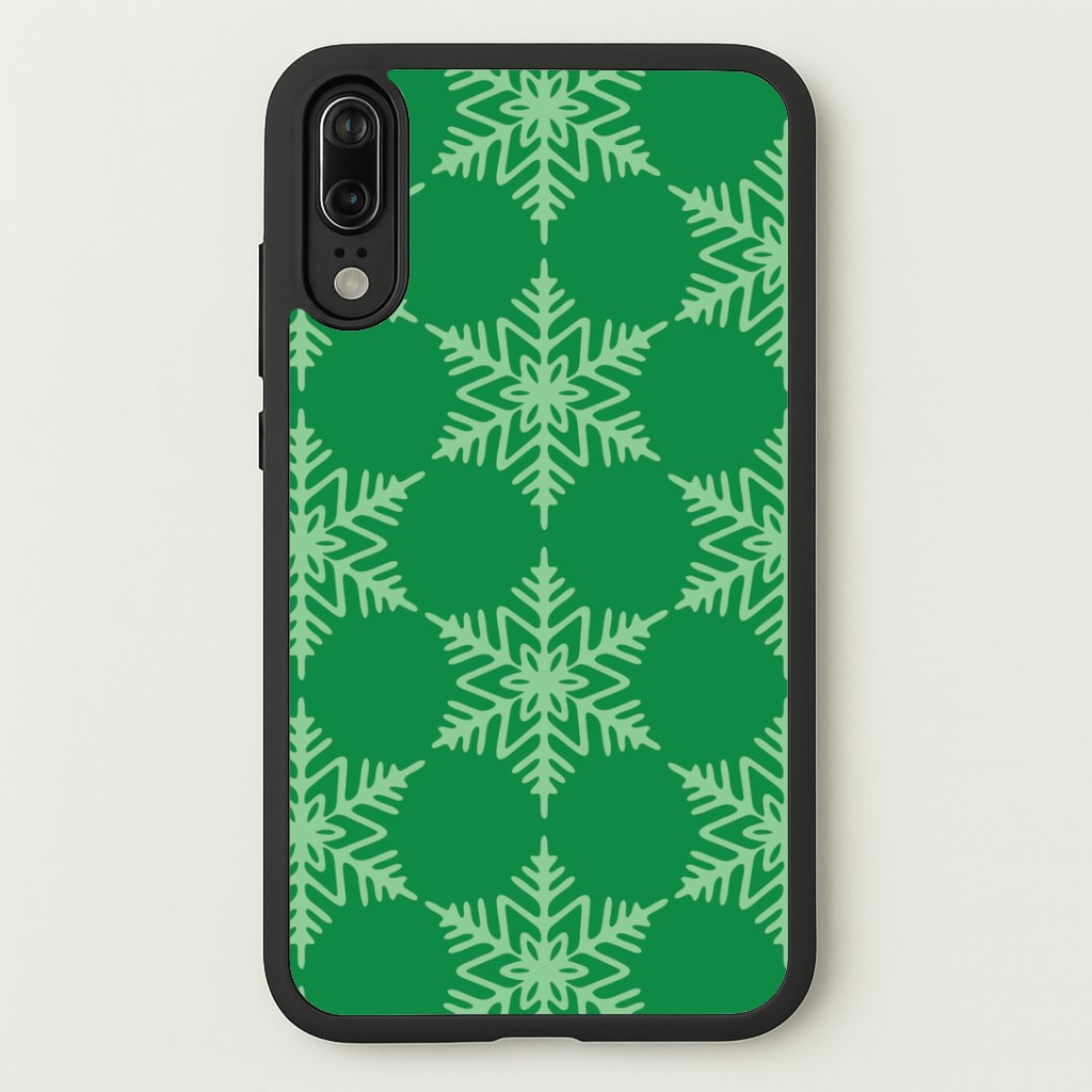 Green Giant Snowflakes Christmas Pattern Huawei P20 Case