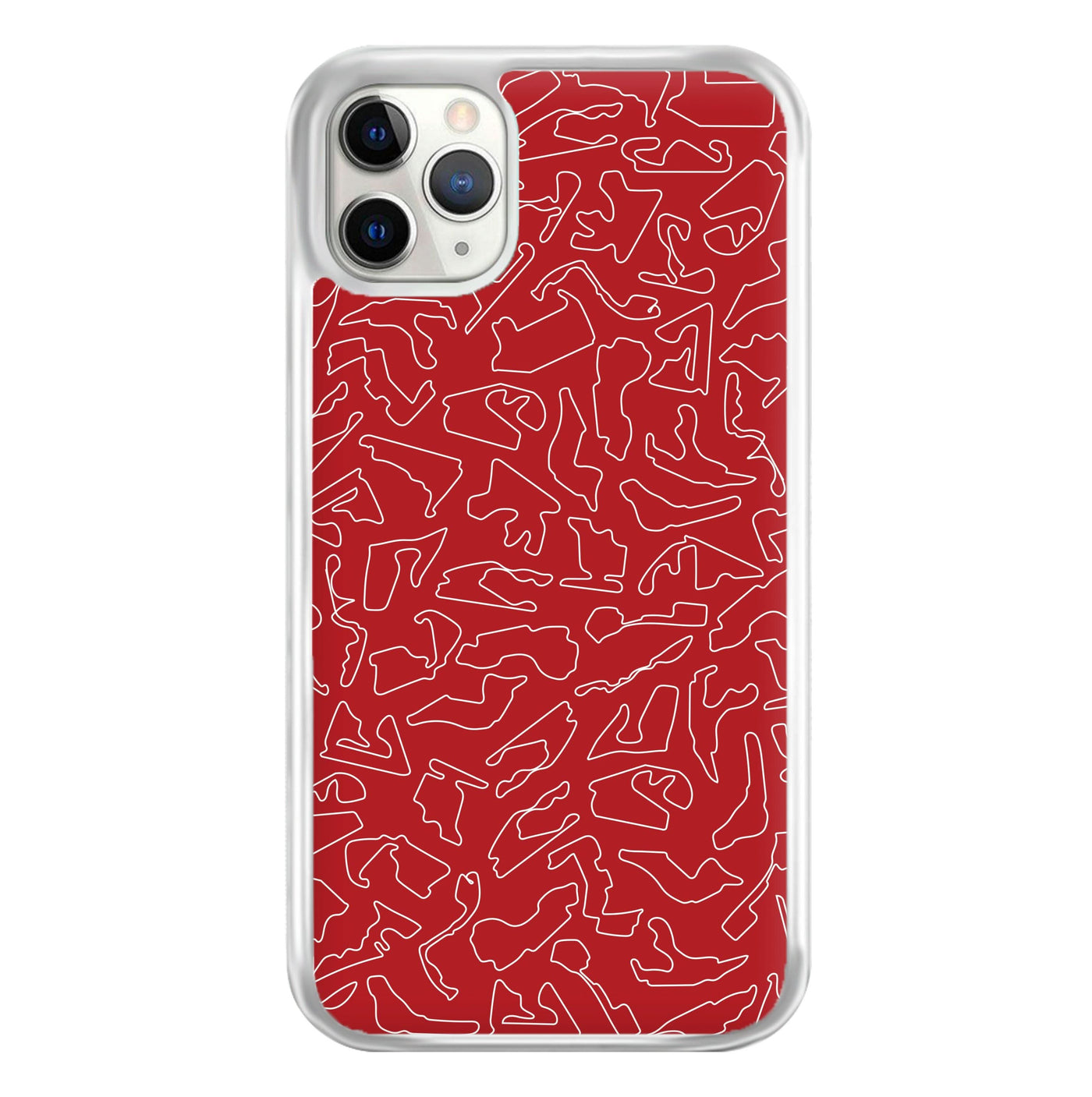 Track Outlines Red Phone Case