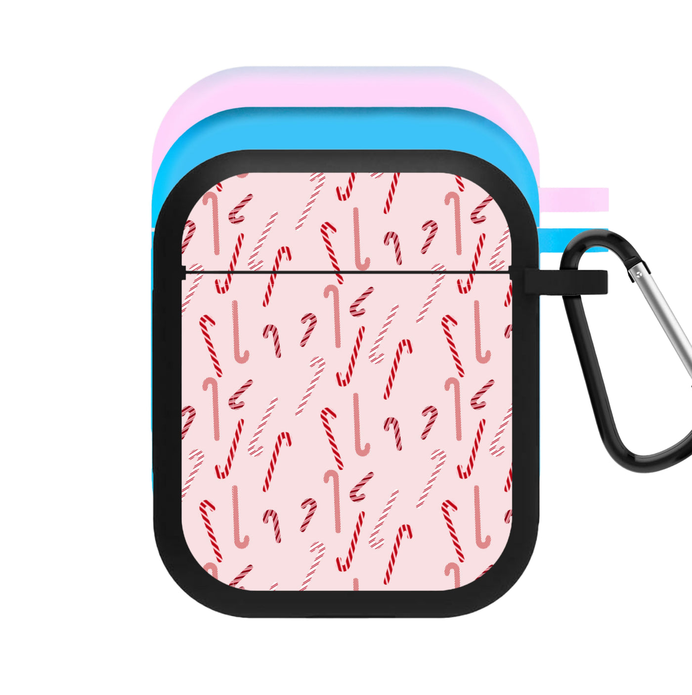 Pink Candycane Christmas Pattern AirPods Case