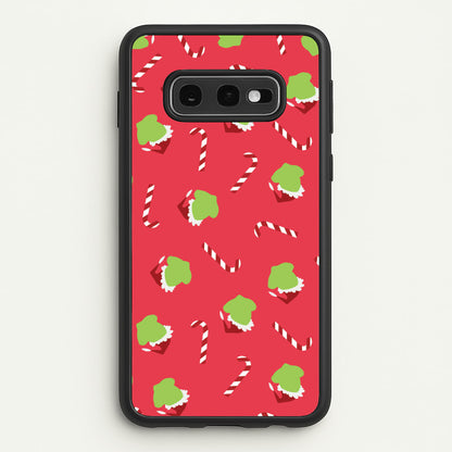 Green Creature And Candy Canes Pattern Galaxy S10e Case
