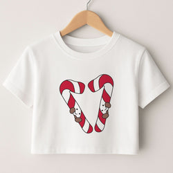 Christmas Candycane Plushies Crop Top