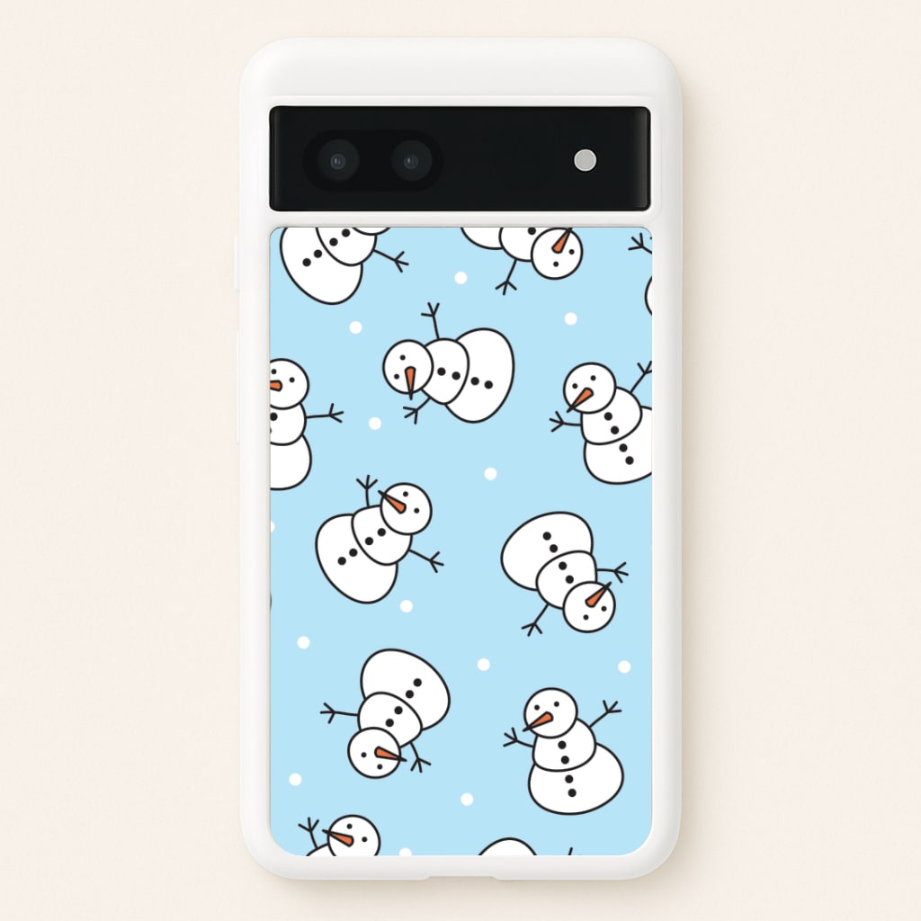Cartoon Snowmen Pattern Google Pixel 6a Case