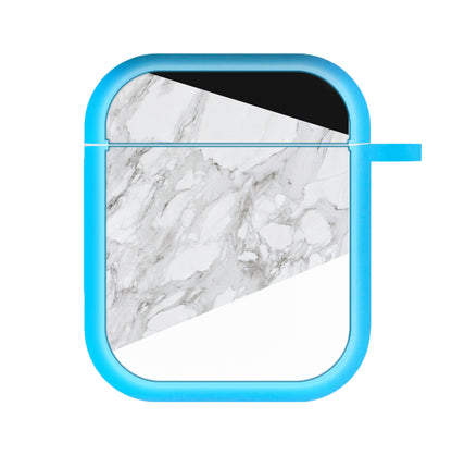 White, Black and Marble Pattern AirPods Case