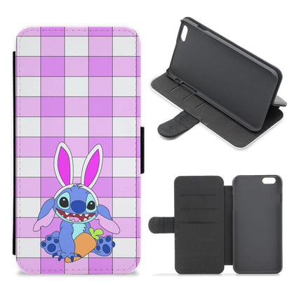 Easter Bunny Blue Alien Flip / Wallet Phone Case