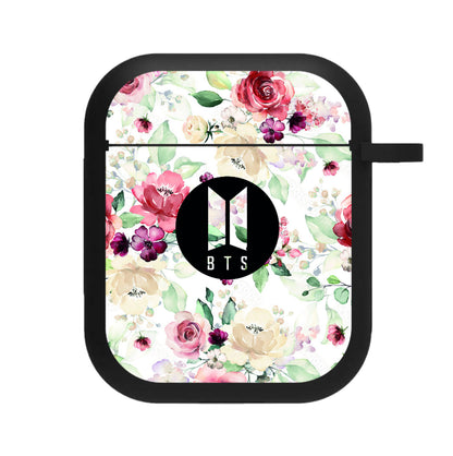 BTS Logo And Flowers - K Pop AirPods Case