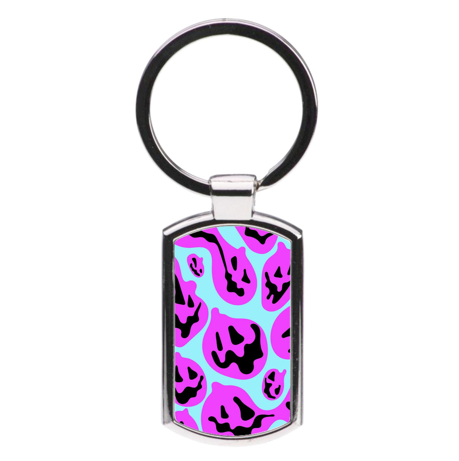 Pumpkin Blue Pattern Luxury Keyring