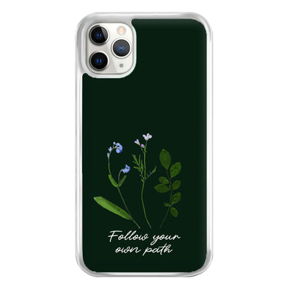 Follow Your Own Path Dark Green Phone Case