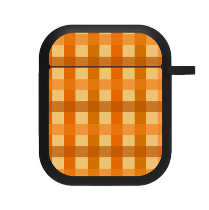 Orange Plaid Pattern- Autumn AirPods Case