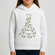 Cartoon Mouse Christmas Tree Lights Kids Hoodie 3