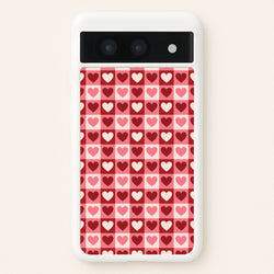 Pink Tartan Love Hearts Pattern Google Pixel 8a Case