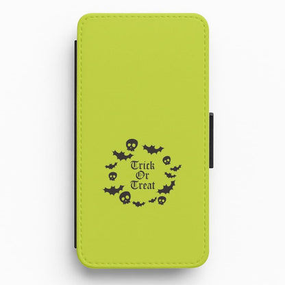 Trick Or Treat Wreath Flip / Wallet Phone Case