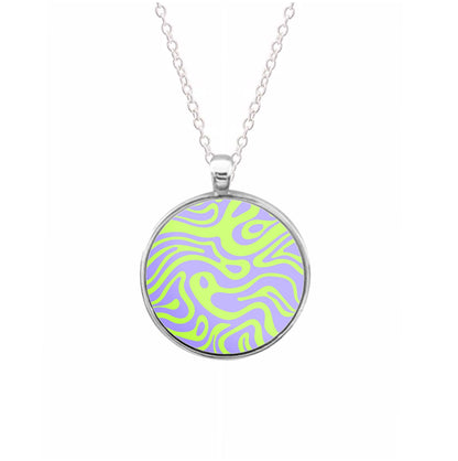 Green And Purple Waves Pattern Necklace