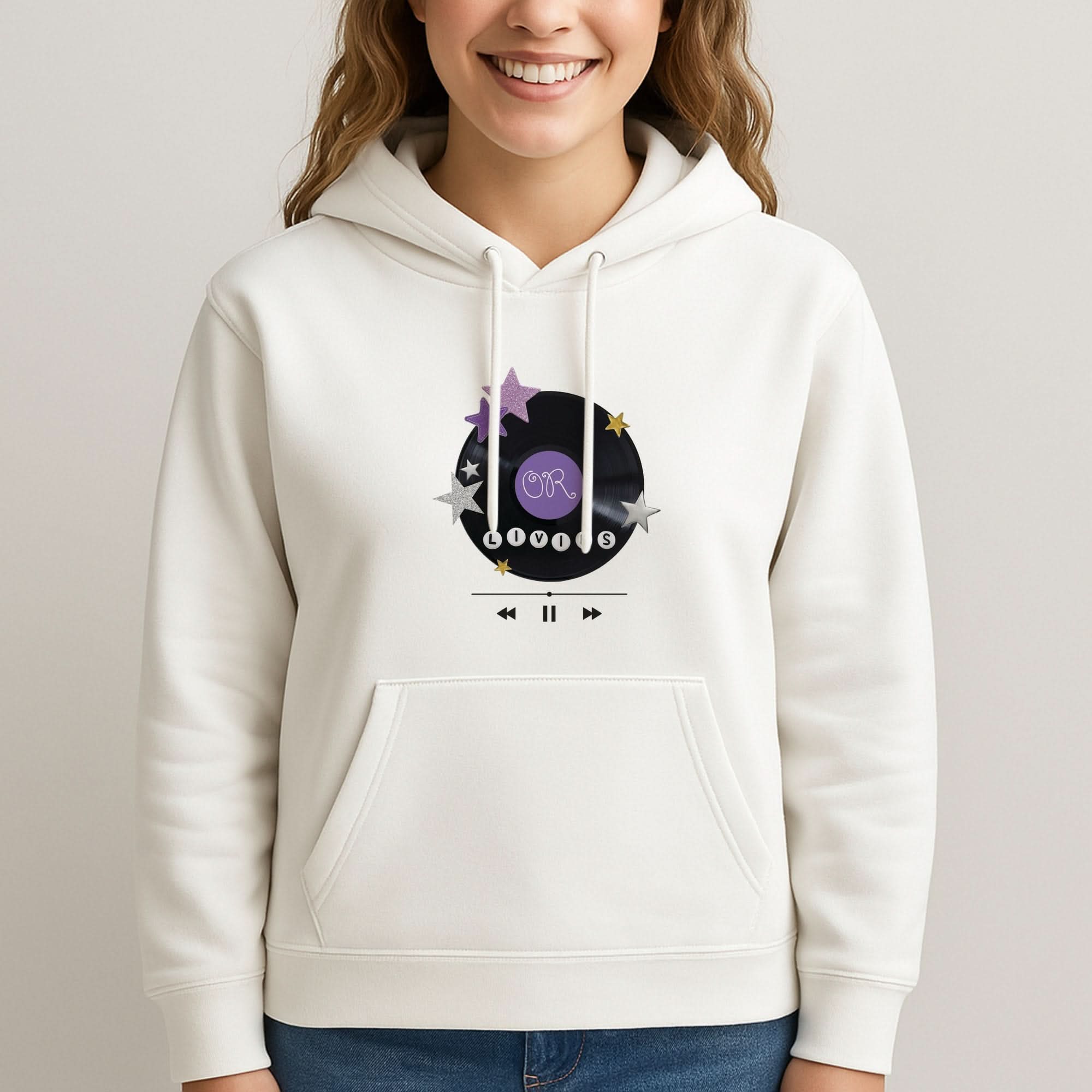 Amethyst Vinyl Scrapbook Womans Hooded Sweatshirt
