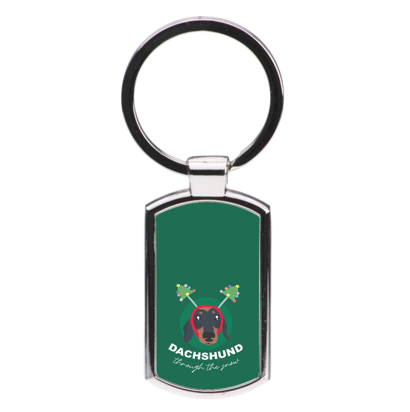 Dachshund Through The Snow Luxury Keyring