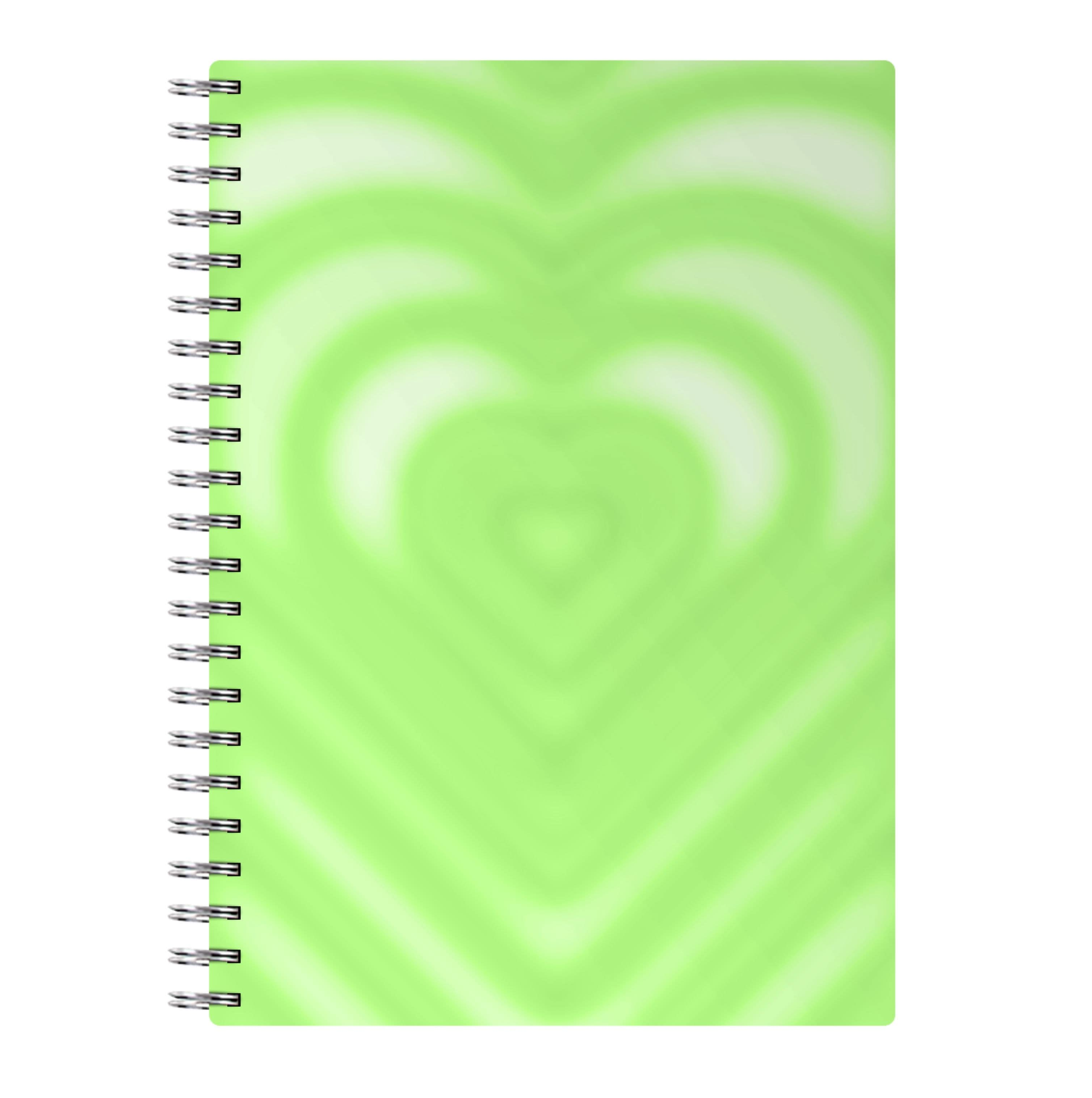 Drippy Love Heart Green Notebook