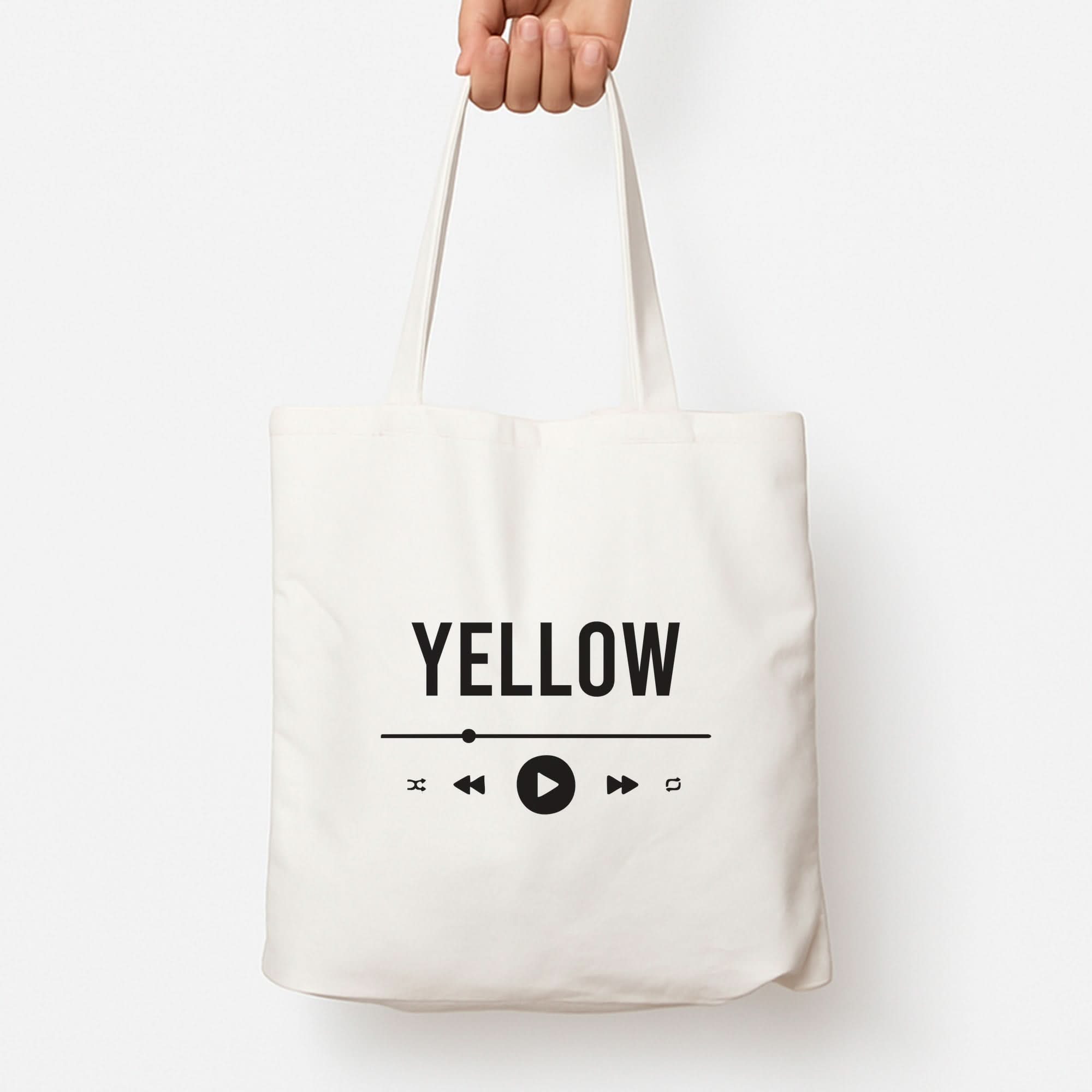 Yellow Music Player Tote Bag