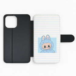 Cute Blue Notebook Monster Flip Phone Case