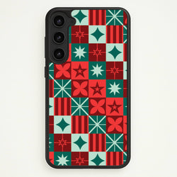 Geometric Square Christmas Pattern Galaxy S23 Case