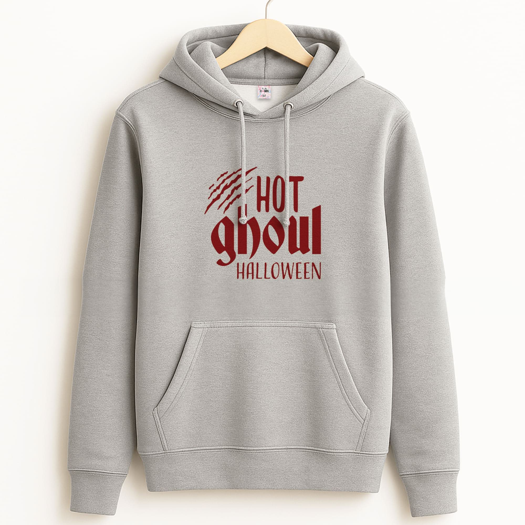 Hot Ghoul Halloween Unisex Grey Hoodie