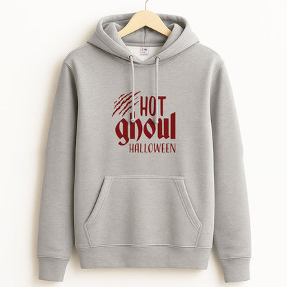 Hot Ghoul Halloween Unisex Grey Hoodie
