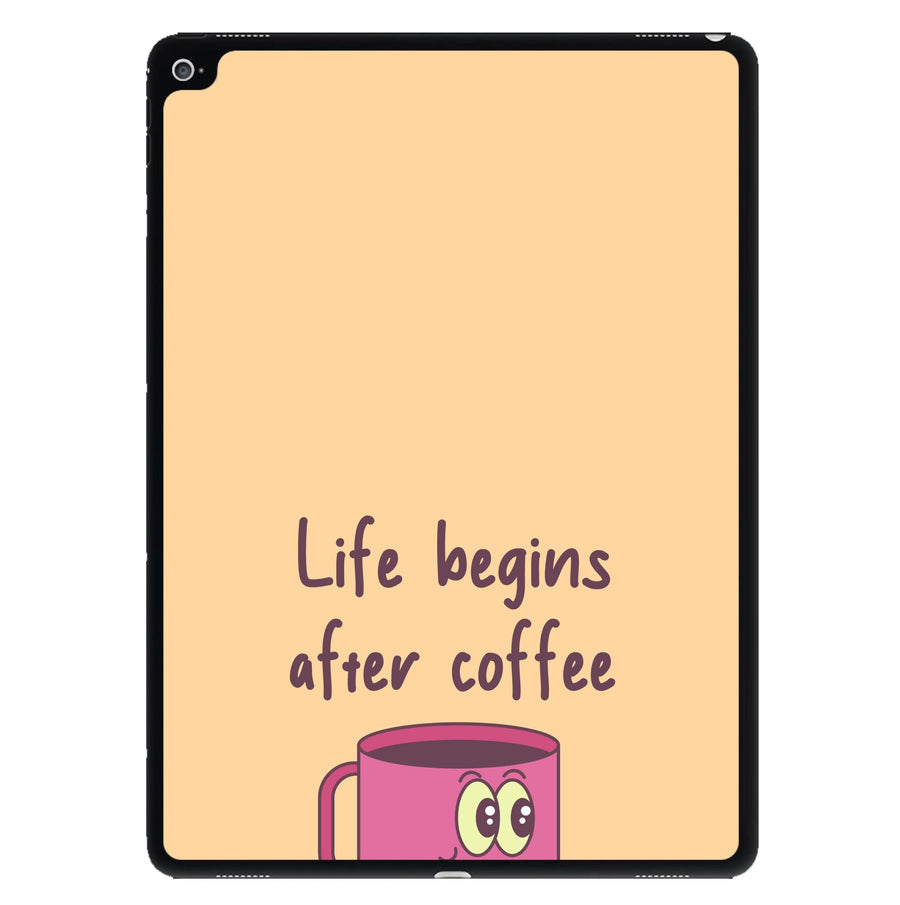 Life Begins After Coffee - Aesthetic Quote iPad Case