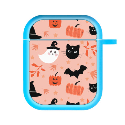 Pretty Pink Halloween Pattern AirPods Case