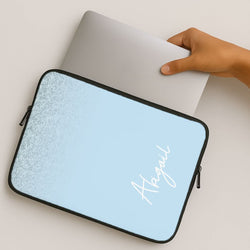 Blue Glitter Personalised Name MacBook Cover