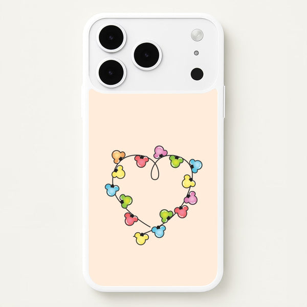Cartoon Mouse Christmas Fairylights Heart iPhone 17 Pro Max Case