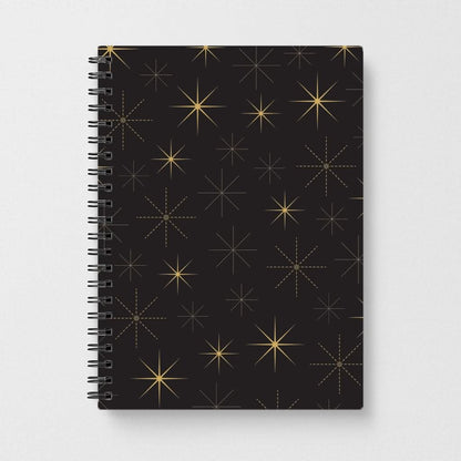 Christmas Gold Stars Pattern Notebook