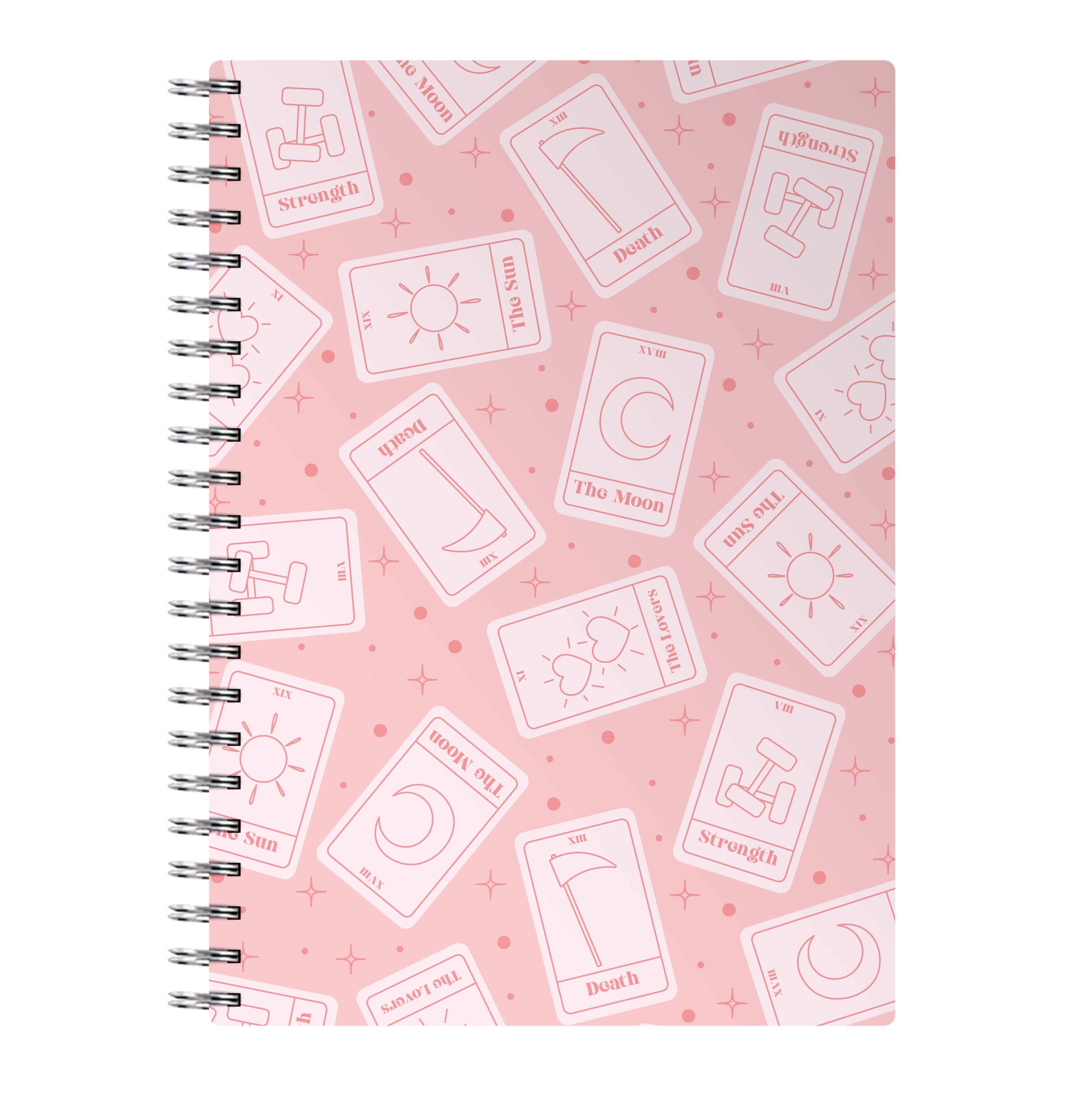 Pastel Pink Tarot Cards Pattern Notebook