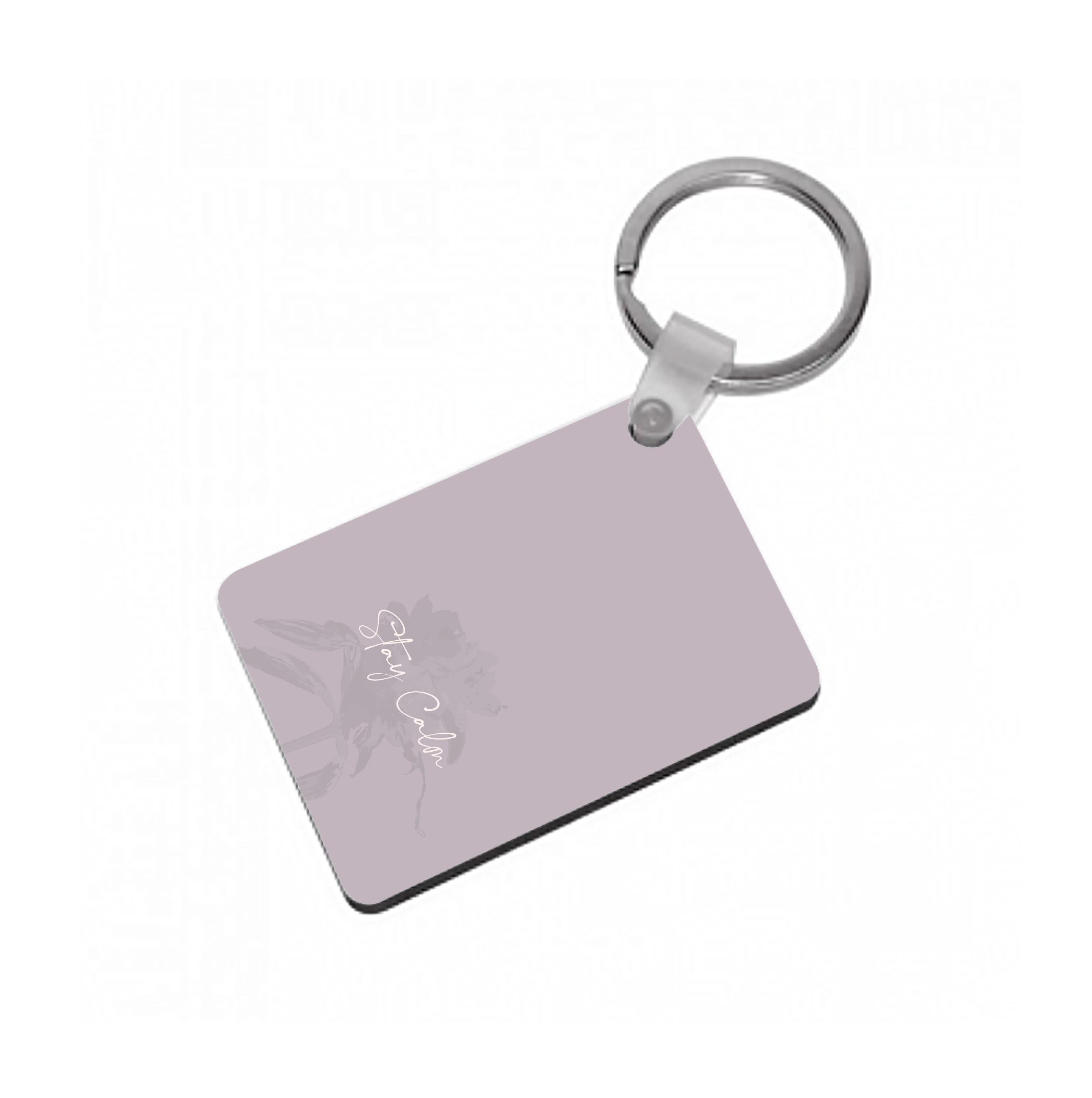 Mauve Stay Calm Keyring