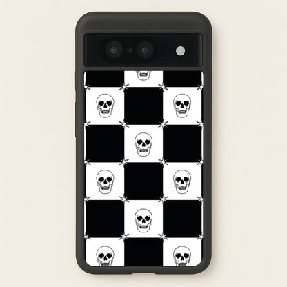Checkered Skulls Pattern Google Pixel 8 Case