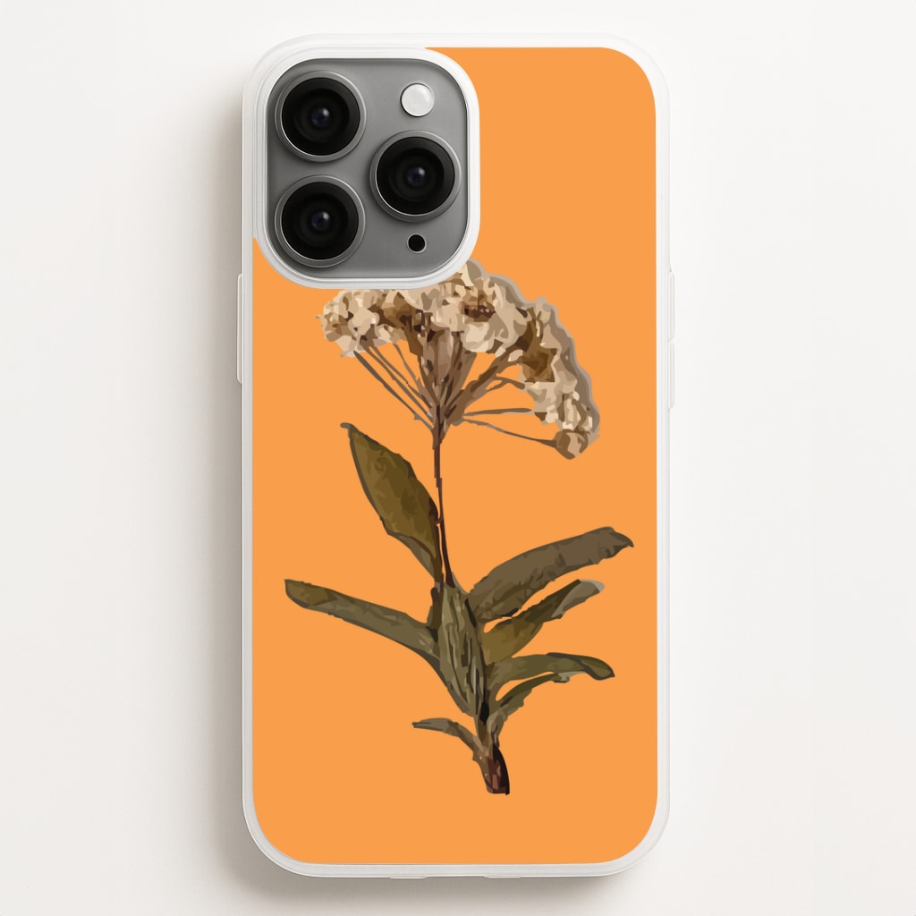 Bright Orange Pressed Flower Phone Case for iPhone, Samsung Galaxy and Google Pixel