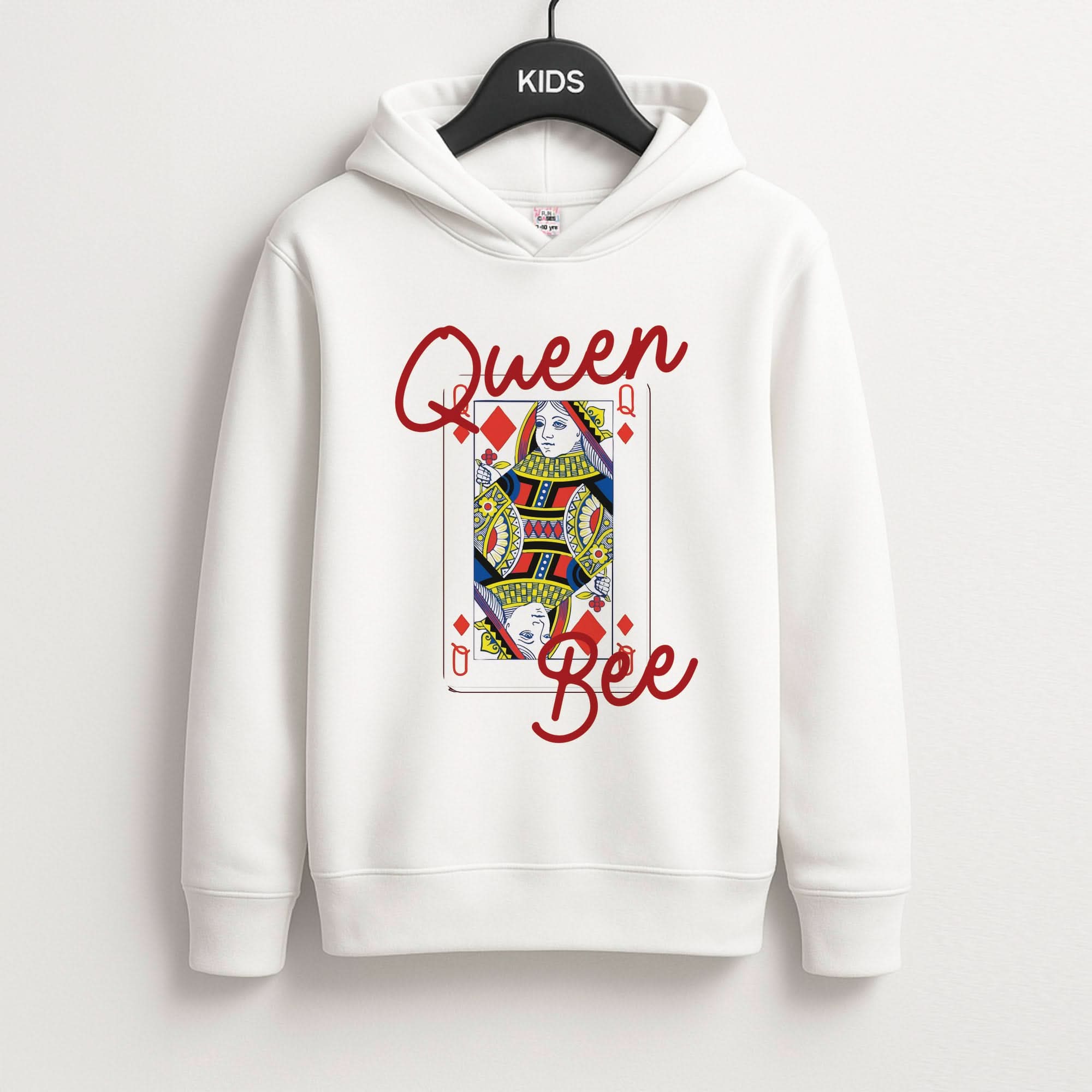 Queen Bee Playing Card Kids Hoodie